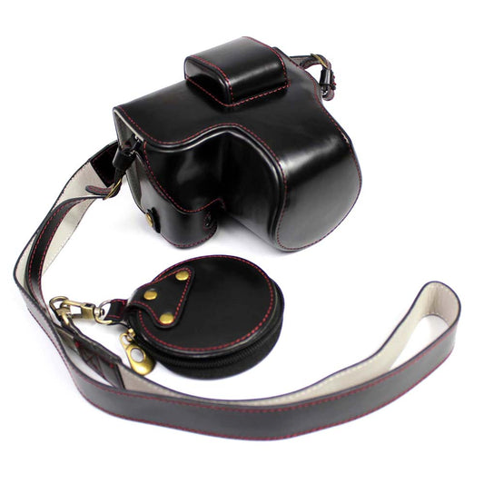 PU Leather Half Camera Case Cover for Fujifilm Fuji X-S10 - Black