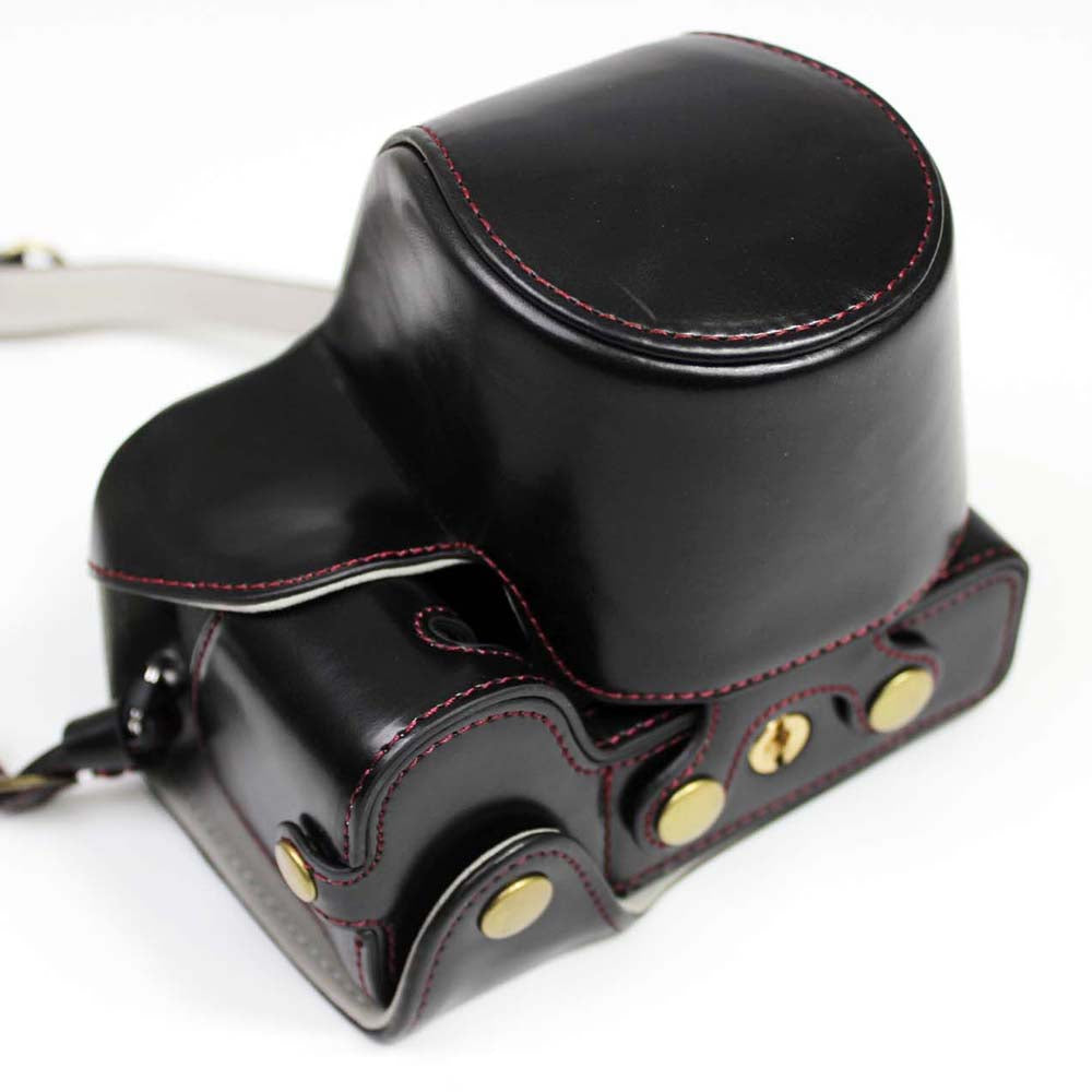 PU Leather Half Camera Case Cover for Fujifilm Fuji X-S10 - Black