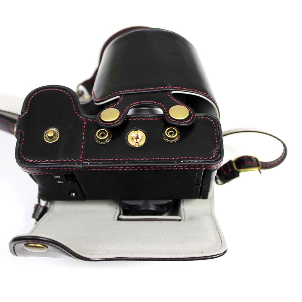 PU Leather Half Camera Case Cover for Fujifilm Fuji X-S10 - Black