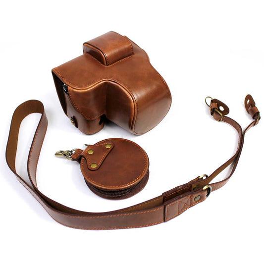 PU Leather Half Camera Case Cover for Fujifilm Fuji X-S10 - Coffee