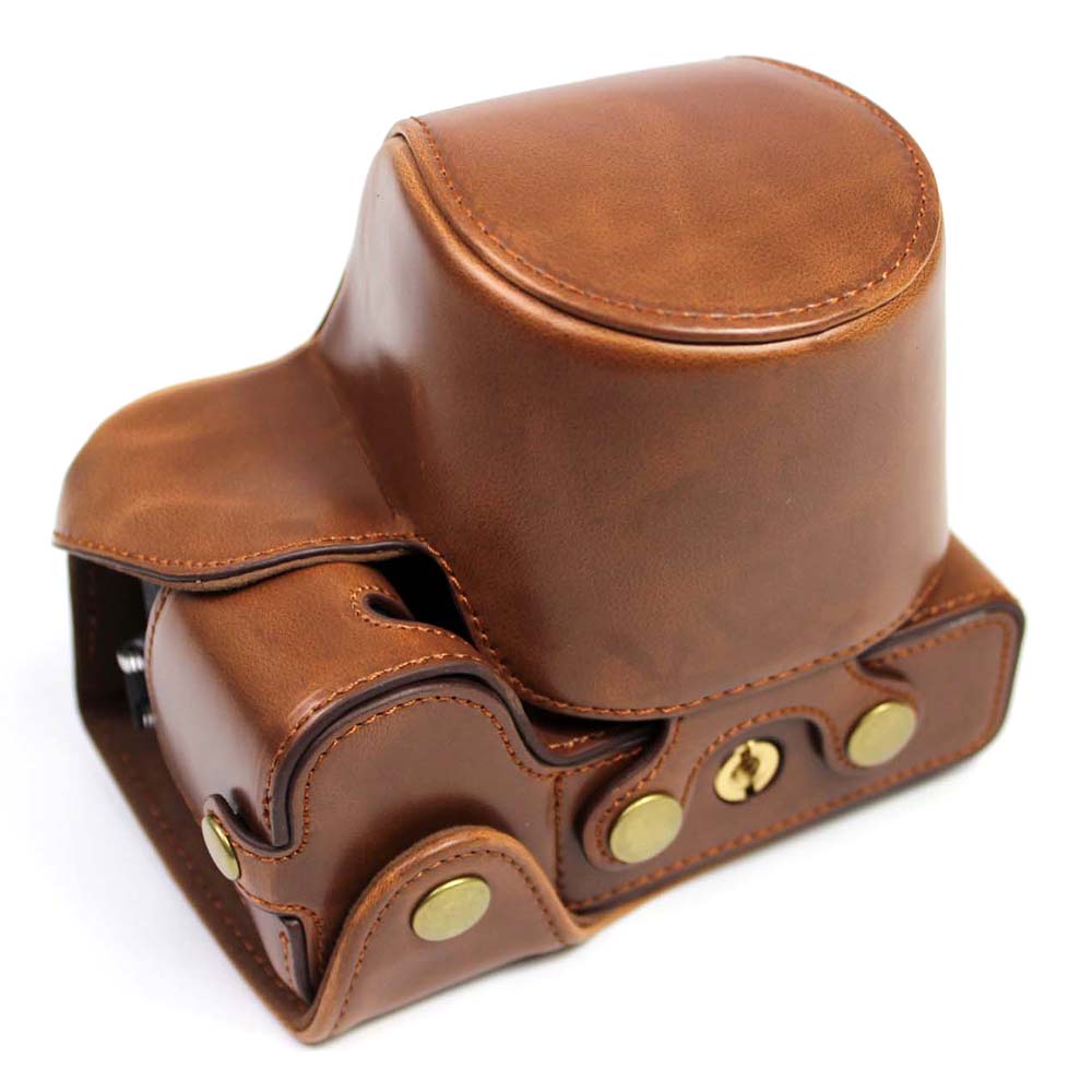 PU Leather Half Camera Case Cover for Fujifilm Fuji X-S10 - Coffee