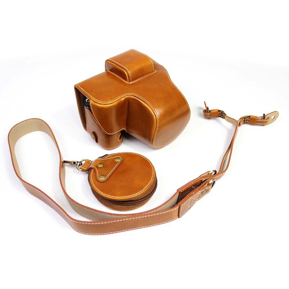 PU Leather Half Camera Case Cover for Fujifilm Fuji X-S10 - Brown