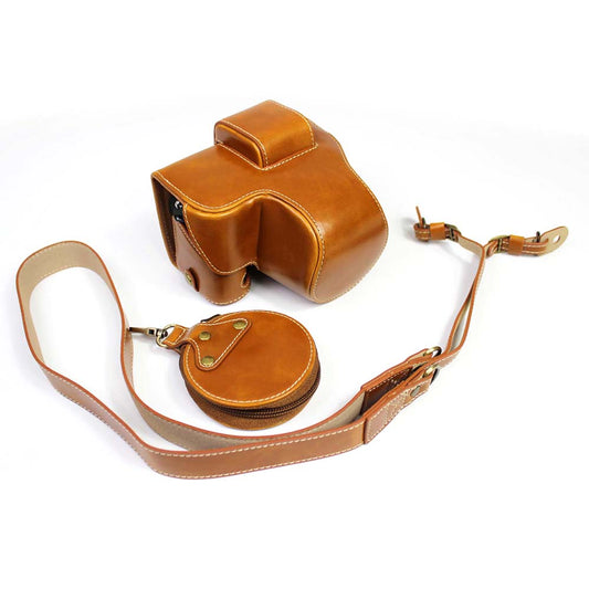 PU Leather Half Camera Case Cover for Fujifilm Fuji X-S10 - Brown