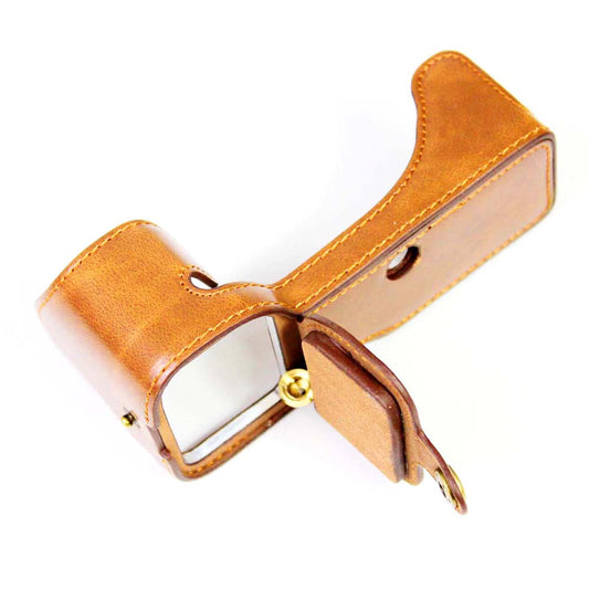 PU Leather Camera Half Cover Case for Sony A7C Camera - Brown