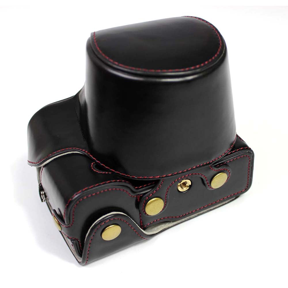 PU Leather Half Camera Case Cover for Sony A7C Camera - Black