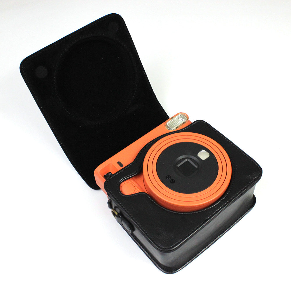 PU Leather Camera Case Cover for Instax Square SQ1 Camera Bag - Black
