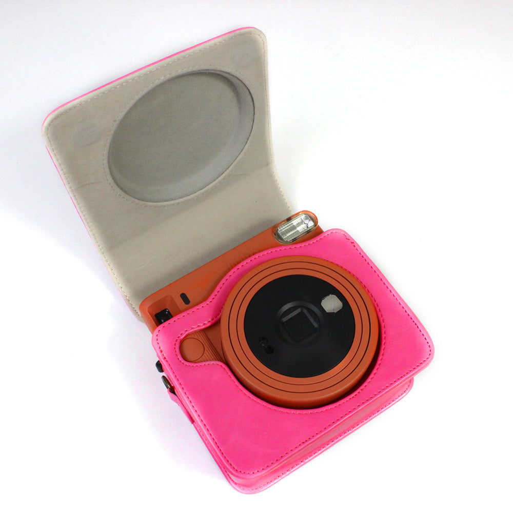 PU Leather Camera Case Cover for Instax Square SQ1 Camera Bag - Rose