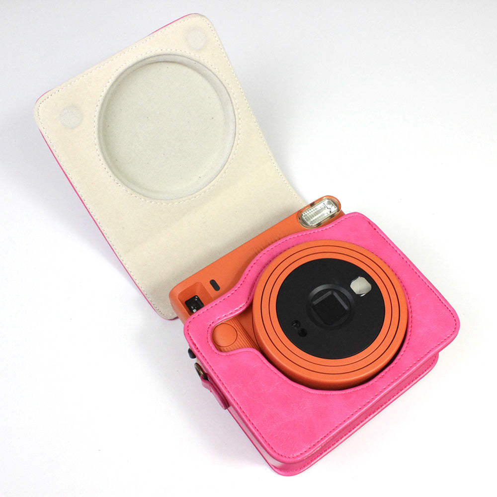 PU Leather Camera Case Cover for Instax Square SQ1 Camera Bag - Rose