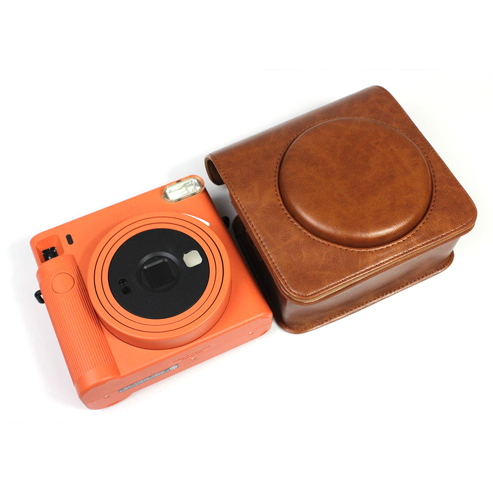 PU Leather Camera Case Cover for Instax Square SQ1 Camera Bag - Brown