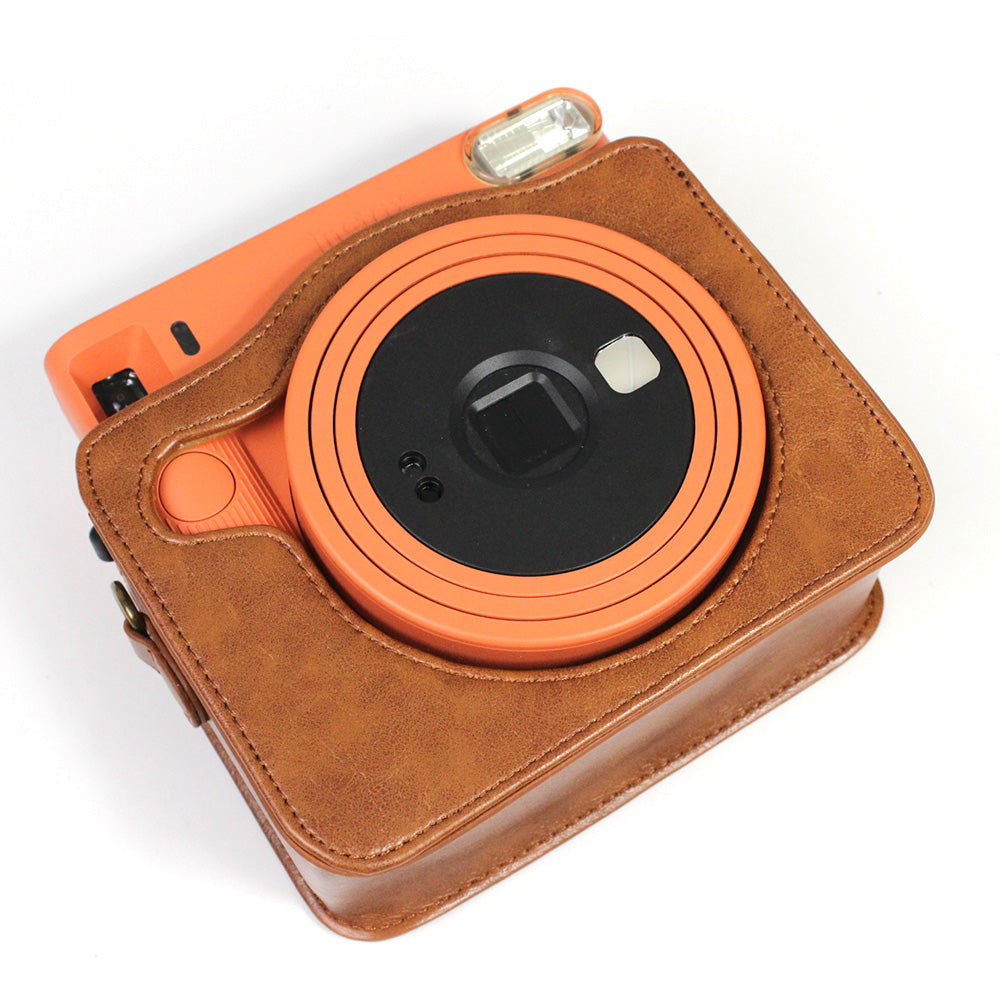 PU Leather Camera Case Cover for Instax Square SQ1 Camera Bag - Brown