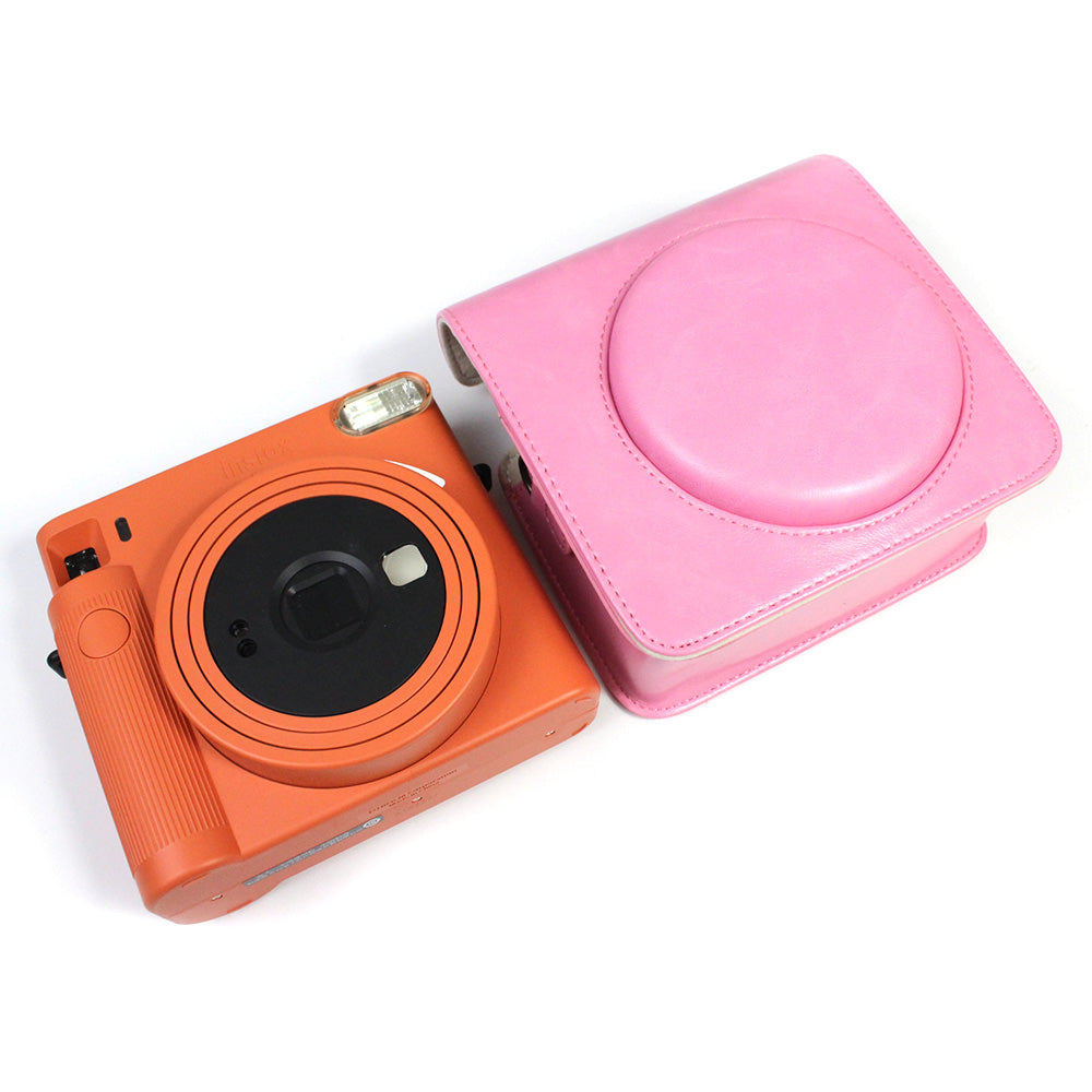 PU Leather Camera Case Cover for Instax Square SQ1 Camera Bag - Pink