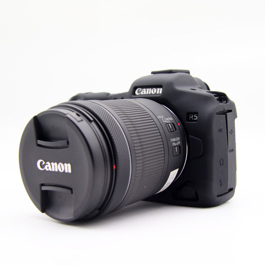 Soft Silicone Camera Protective Case for Canon EOS R5 - Black