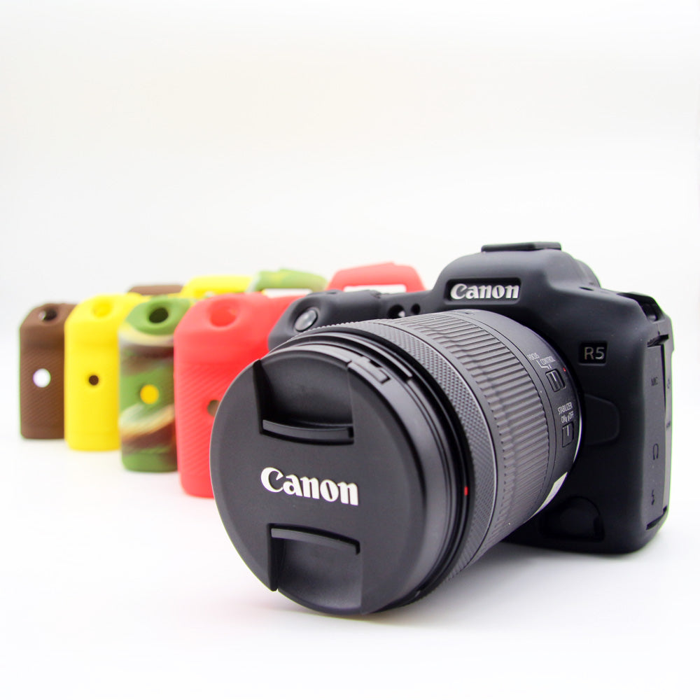 Soft Silicone Camera Protective Case for Canon EOS R5 - Black