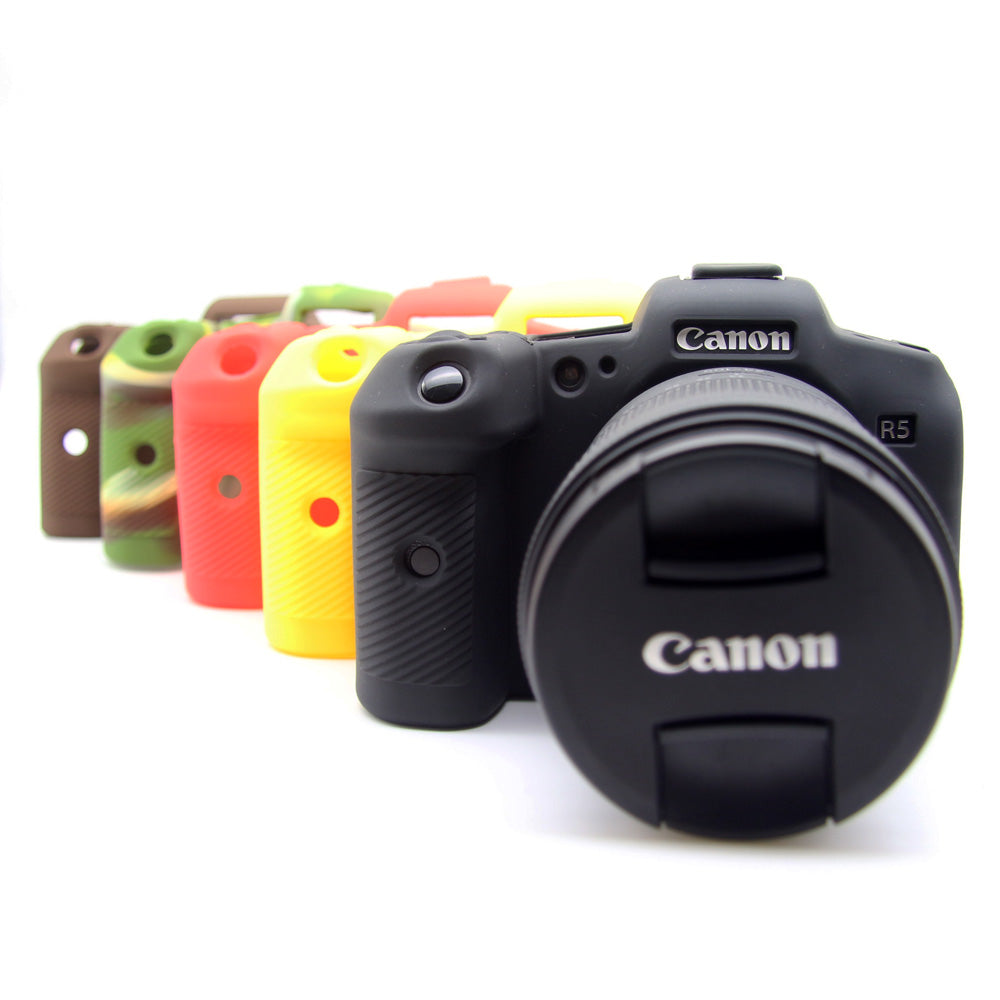 Soft Silicone Camera Protective Case for Canon EOS R5 - Black