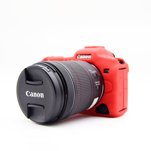 Soft Silicone Camera Protective Case for Canon EOS R5 - Red
