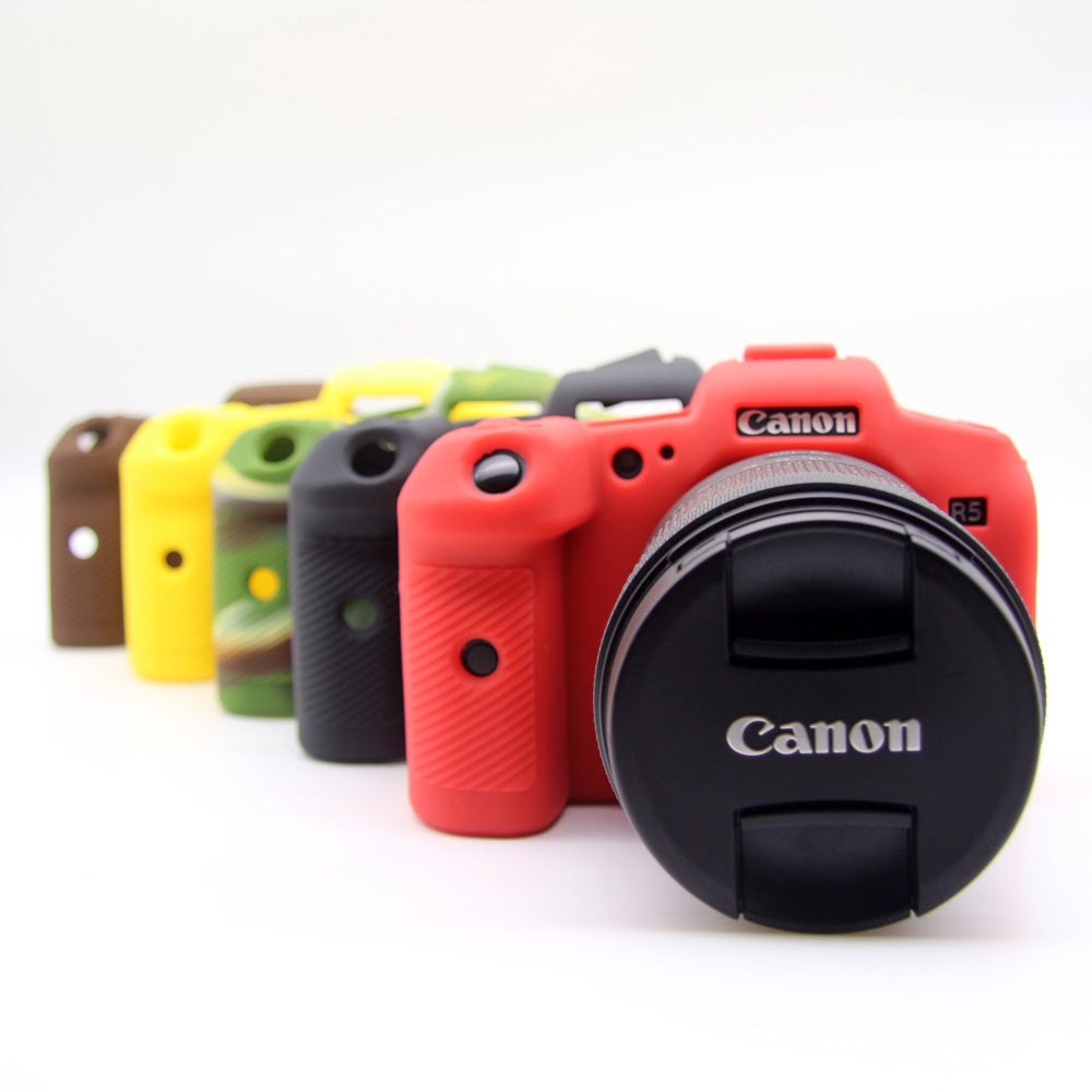 Soft Silicone Camera Protective Case for Canon EOS R5 - Red