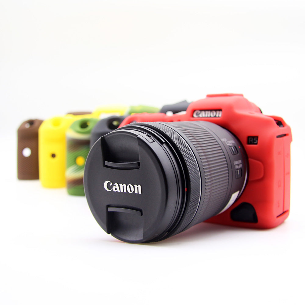 Soft Silicone Camera Protective Case for Canon EOS R5 - Red