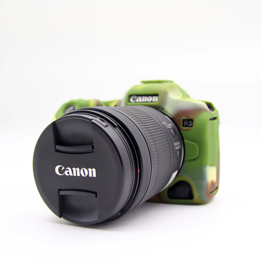 Soft Silicone Camera Protective Case for Canon EOS R5 - Camouflage