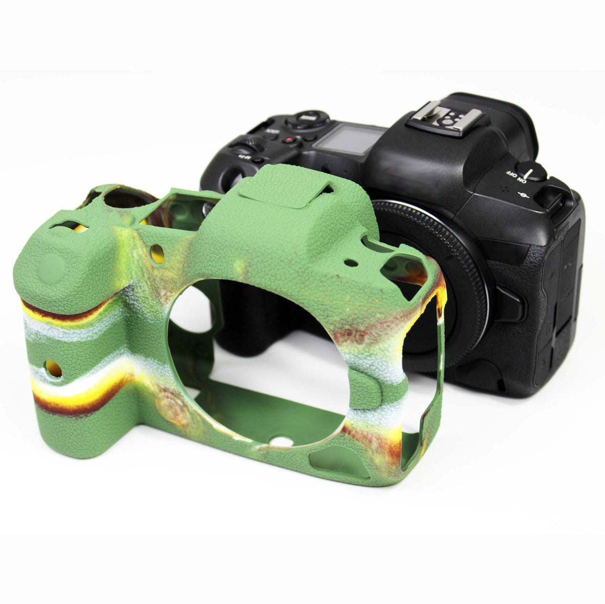 Soft Silicone Case Camera Protector Skin Bag Body Cover for Canon EOS R5 - Camouflage