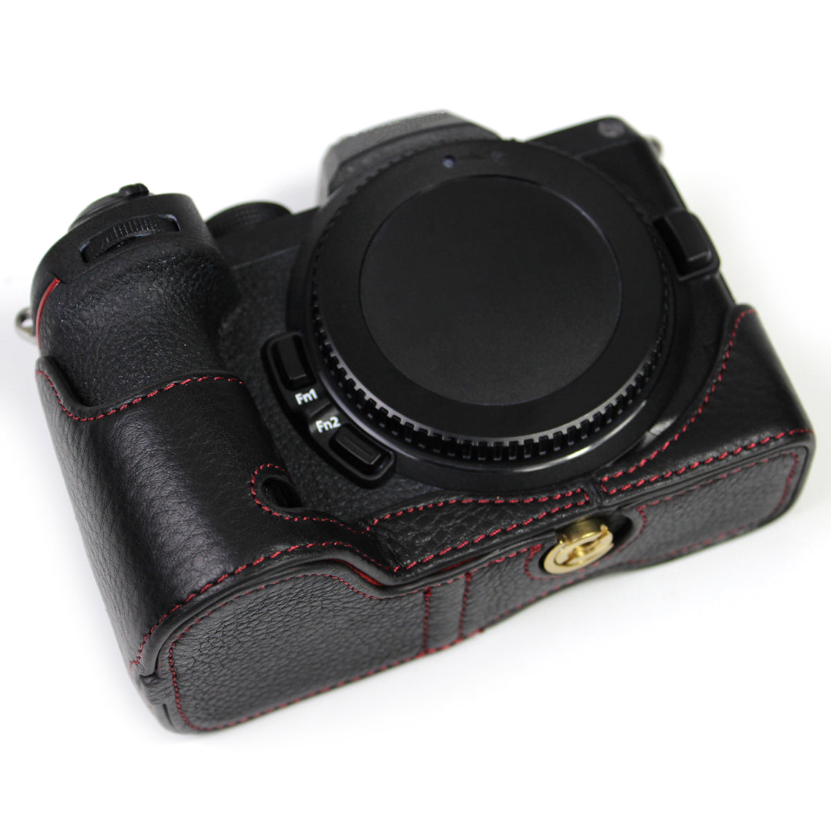 Genuine Leather Camera Bottom Case Protector Half Body Cover with Battery Opening for Nikon Z5/Z6/Z7/Z6II/Z62/Z7II/Z72 - Black