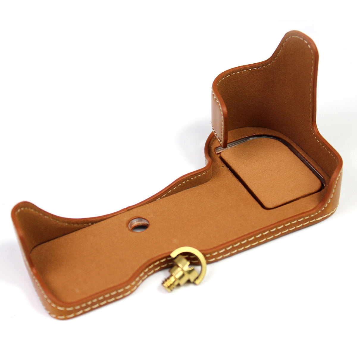 PU Leather Camera Protection Bottom Case Bag Half Body Cover with Battery Opening for Nikon Z5/Z6/Z7/Z6II/Z62/Z7II/Z72 - Brown