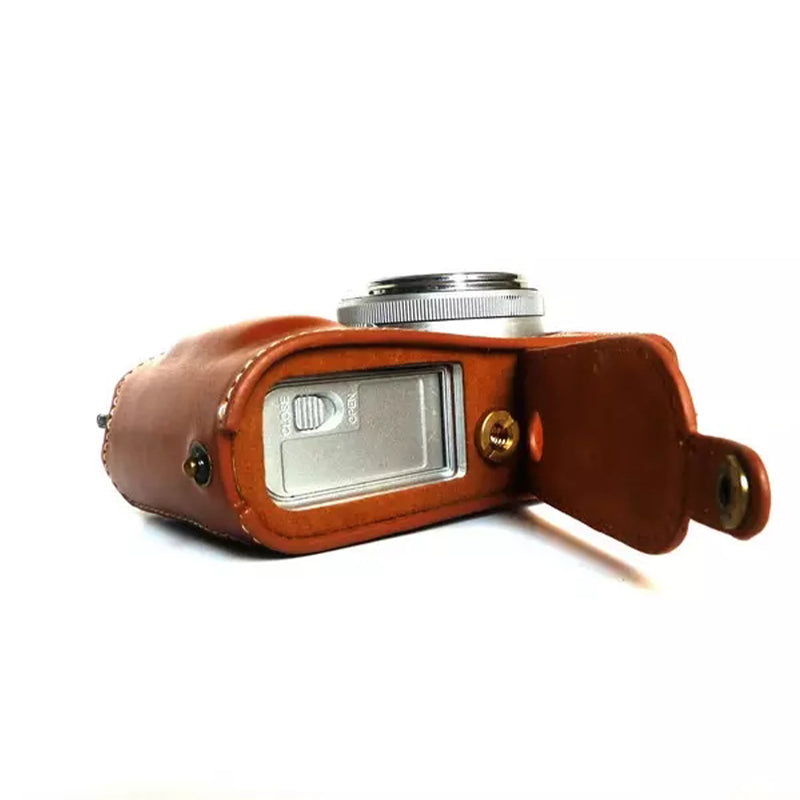 Camera Protection Bottom Case PU Leather Cover Bag with Battery Opening for Fuji X100/X100S/X100T - Black