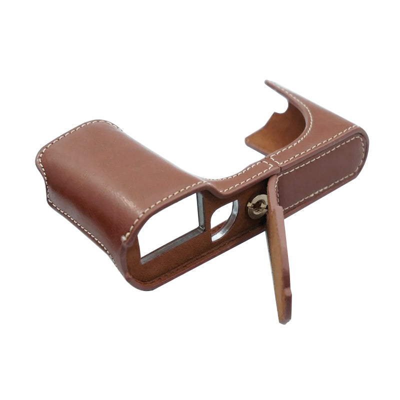 Camera Protection Bottom Case PU Leather Cover with Battery Opening for Leica T/TYP701 - Brown