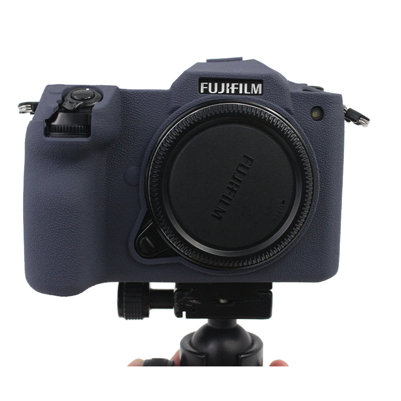 Soft Silicone Camera Case Protector SLR Camera Body Sleeve Cover for Fujifilm GFX 100S - Navy Blue