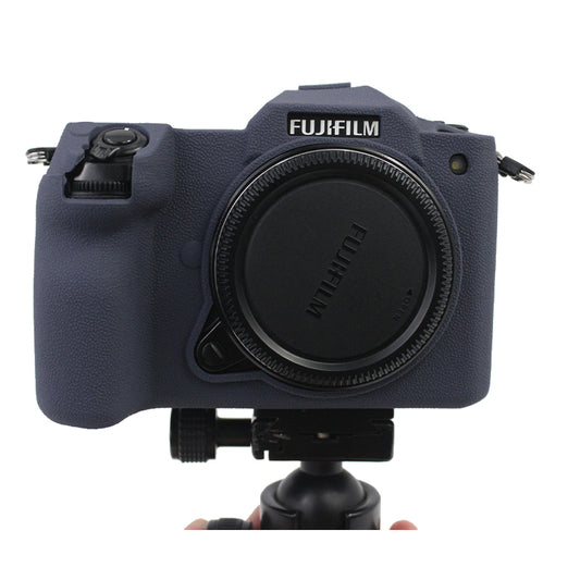 Soft Silicone Camera Case Protector SLR Camera Body Sleeve Cover for Fujifilm GFX 100S - Navy Blue
