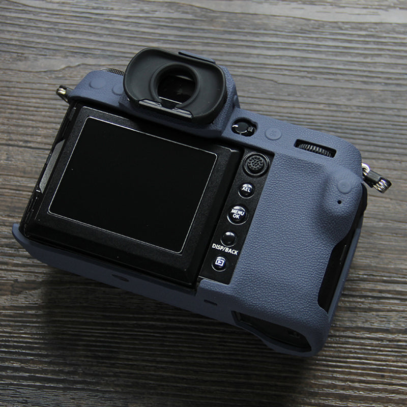 Soft Silicone Camera Case Protector SLR Camera Body Sleeve Cover for Fujifilm GFX 100S - Navy Blue