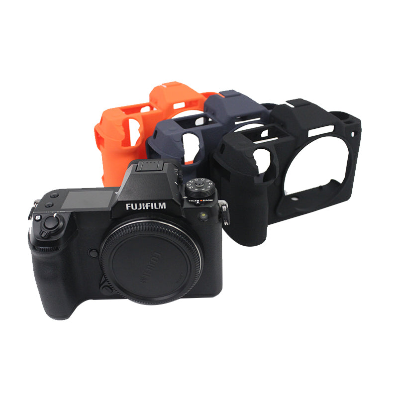 Soft Silicone Camera Case Protector SLR Camera Body Sleeve Cover for Fujifilm GFX 100S - Navy Blue