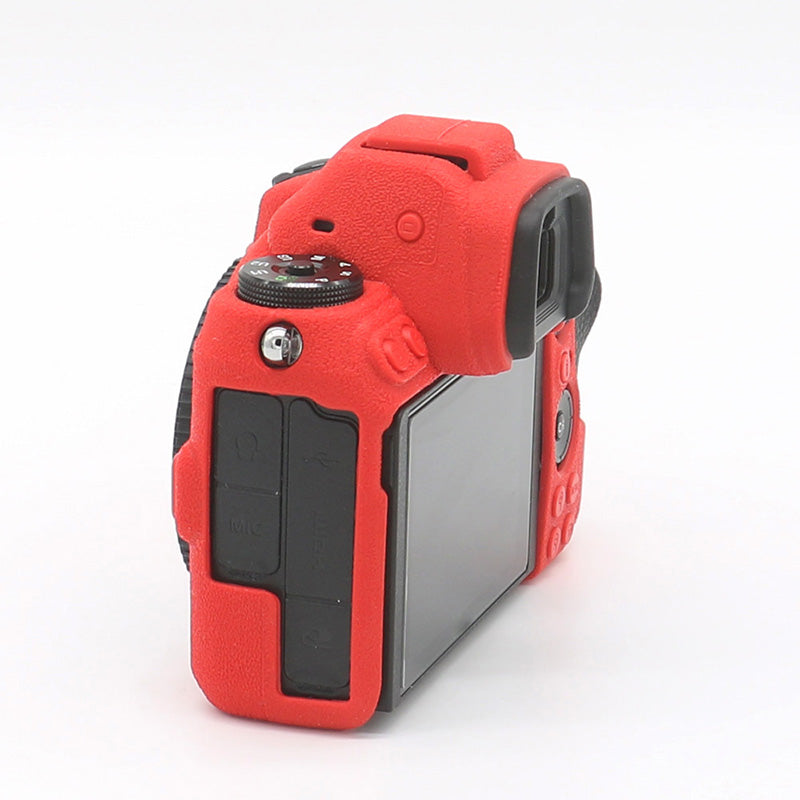 Litchi Texture Silicone Case Dustproof Camera Protective Sleeve Cover for Nikon Z6/Z7 - Red