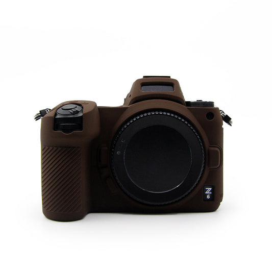 Shockproof Plain Texture Silicone Case Camera Protective Sleeve Cover for Nikon Z6/Z7 - Coffee