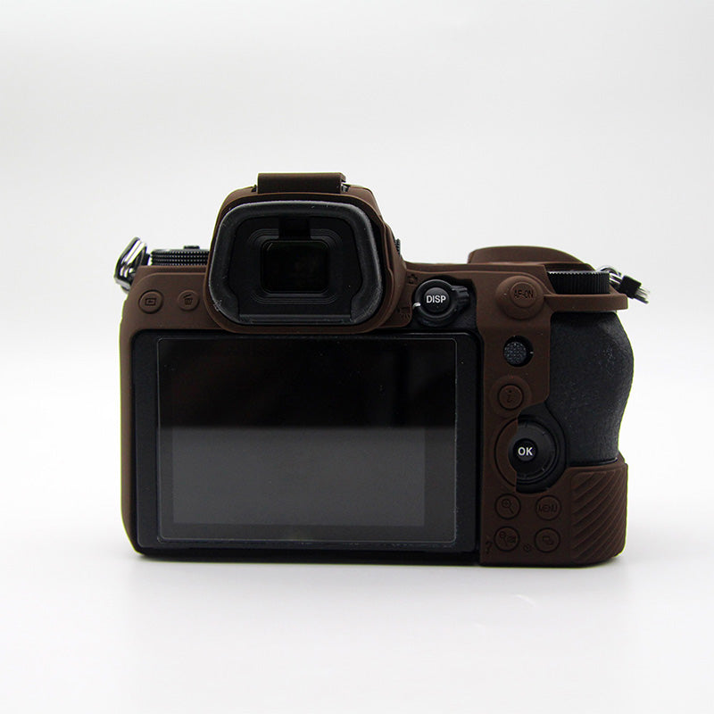Shockproof Plain Texture Silicone Case Camera Protective Sleeve Cover for Nikon Z6/Z7 - Coffee