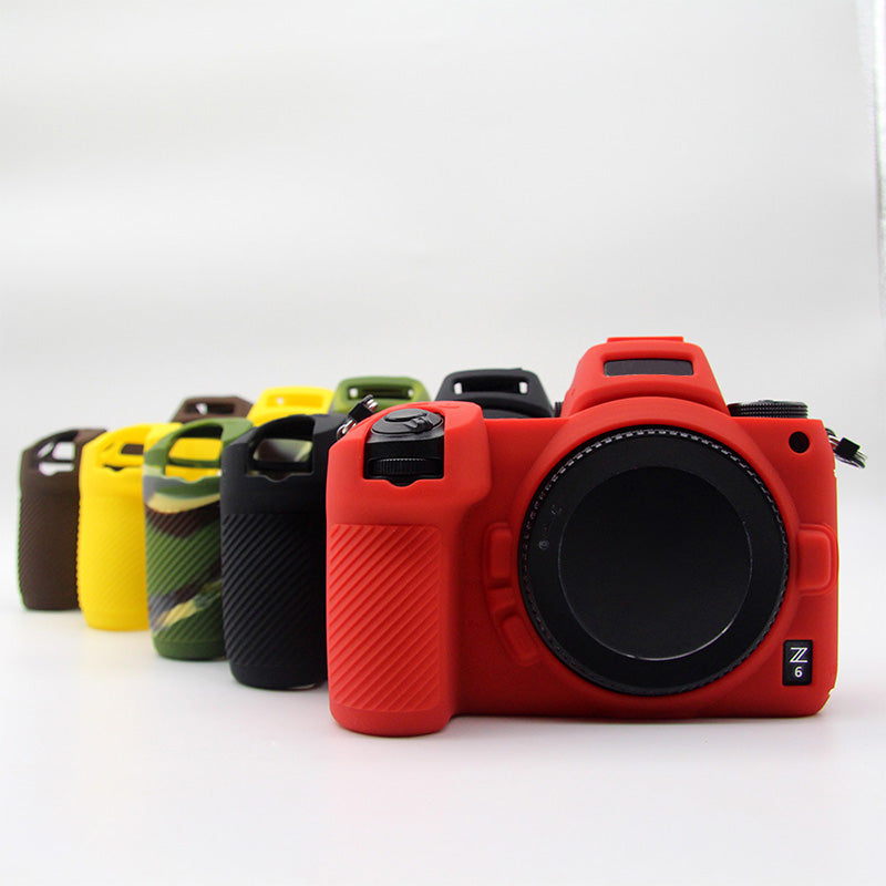 Shockproof Plain Texture Silicone Case Camera Protective Sleeve Cover for Nikon Z6/Z7 - Red