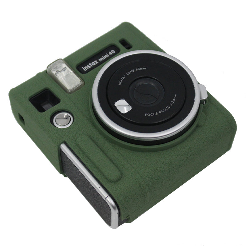 Soft Silicone Camera Case Protector Camera Body Sleeve Cover for Fujifilm Instax Mini 40 - Blackish Green