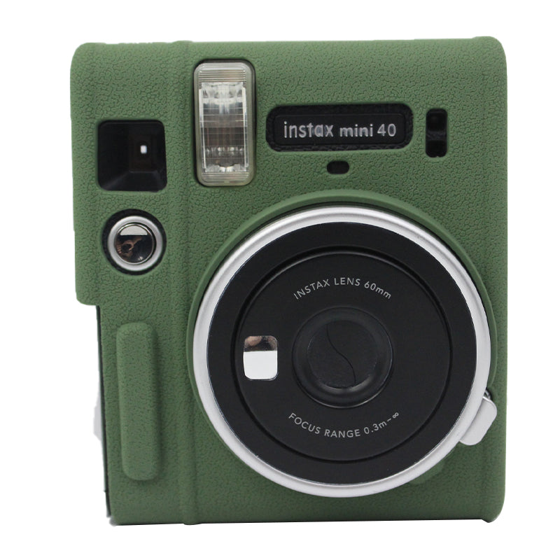 Soft Silicone Camera Case Protector Camera Body Sleeve Cover for Fujifilm Instax Mini 40 - Blackish Green