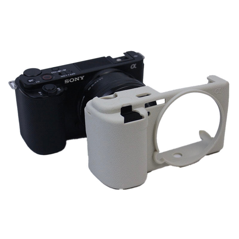 Soft Silicone Camera Case Protector Sleeve Cover for Sony ZV-E10 Camera - White