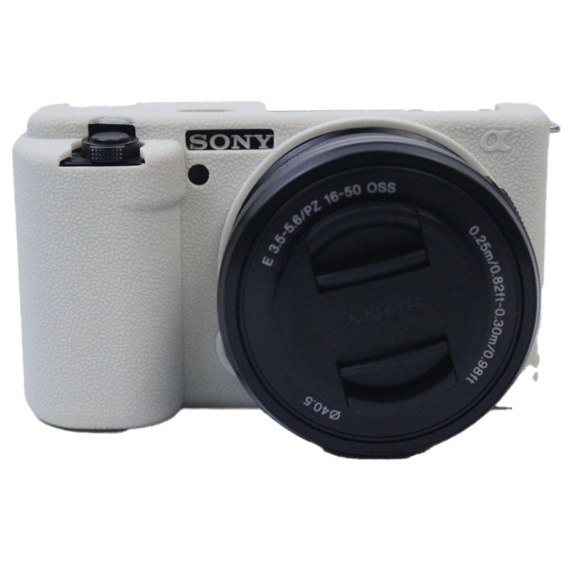 Soft Silicone Camera Case Protector Sleeve Cover for Sony ZV-E10 Camera - White