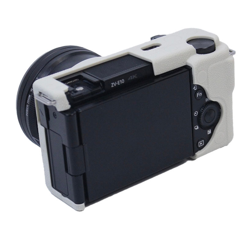 Soft Silicone Camera Case Protector Sleeve Cover for Sony ZV-E10 Camera - White