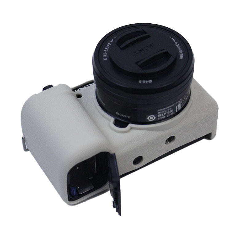 Soft Silicone Camera Case Protector Sleeve Cover for Sony ZV-E10 Camera - White