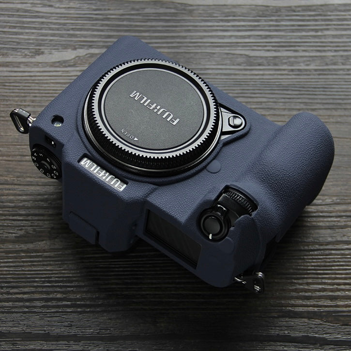 Soft Silicone Camera Case Protector SLR Camera Body Sleeve Cover for Fujifilm GFX 50S II - Navy Blue
