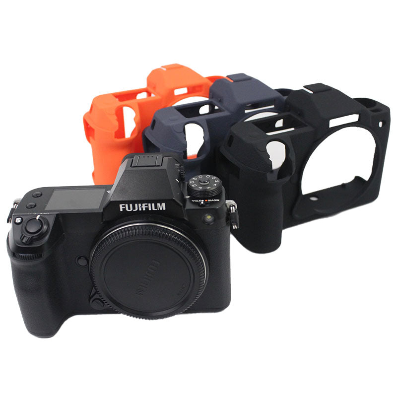 Soft Silicone Camera Case Protector SLR Camera Body Sleeve Cover for Fujifilm GFX 50S II - Navy Blue