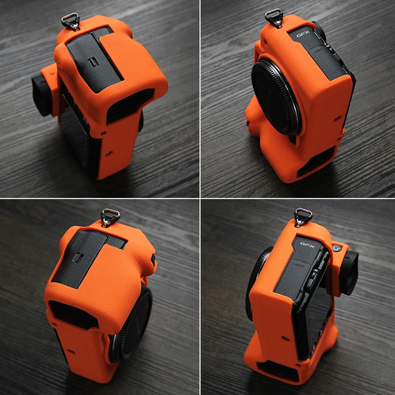 Soft Silicone Camera Case Protector SLR Camera Body Sleeve Cover for Fujifilm GFX 50S II - Orange