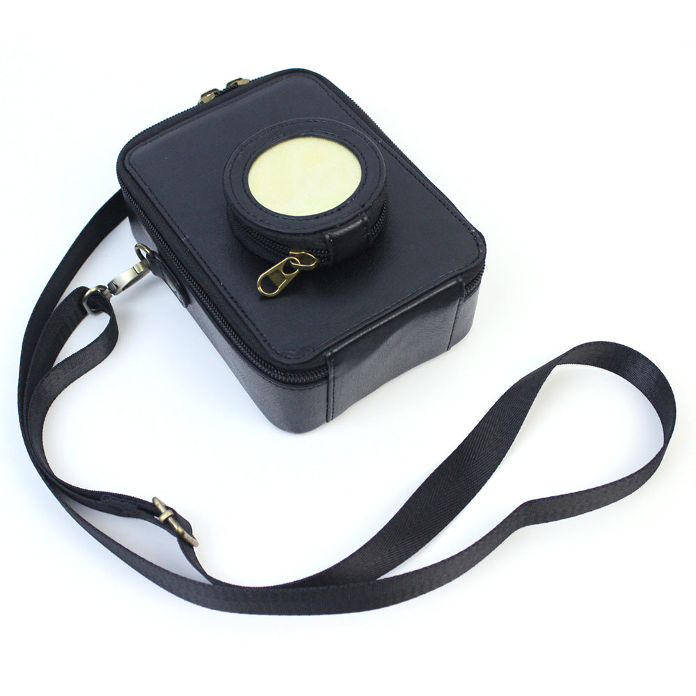 Uniqkart for Fujifilm Instax Mini Evo Vintage PU Leather Camera Case Camera Bag with Shoulder Strap - Brown