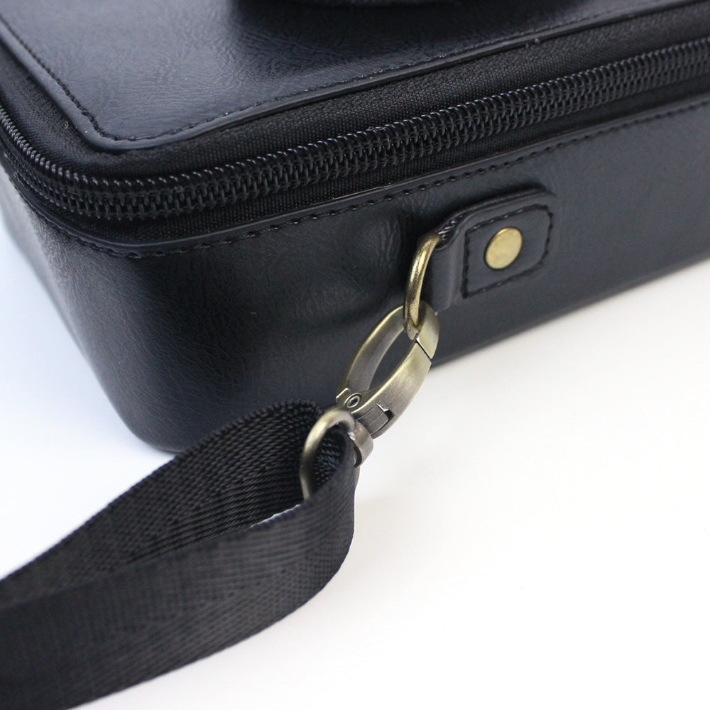 Uniqkart for Fujifilm Instax Mini Evo Vintage PU Leather Camera Case Camera Bag with Shoulder Strap - Brown
