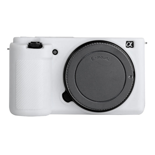 Uniqkart for Sony ZV-E10 ILDC Silicone Cover Anti-slip Dust-proof Anti-collision Silicone Camera Protective Cover - White