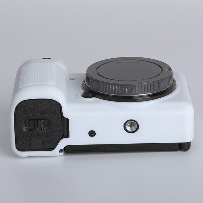 Uniqkart for Sony ZV-E10 ILDC Silicone Cover Anti-slip Dust-proof Anti-collision Silicone Camera Protective Cover - White