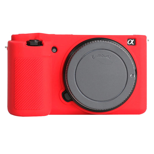 Uniqkart for Sony ZV-E10 ILDC Silicone Cover Anti-slip Dust-proof Anti-collision Silicone Camera Protective Cover - Red