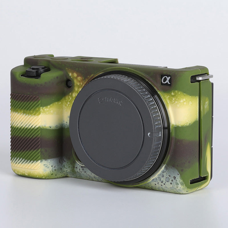 Uniqkart for Sony ZV-E10 ILDC Silicone Cover Anti-slip Dust-proof Anti-collision Silicone Camera Protective Cover - Camouflage